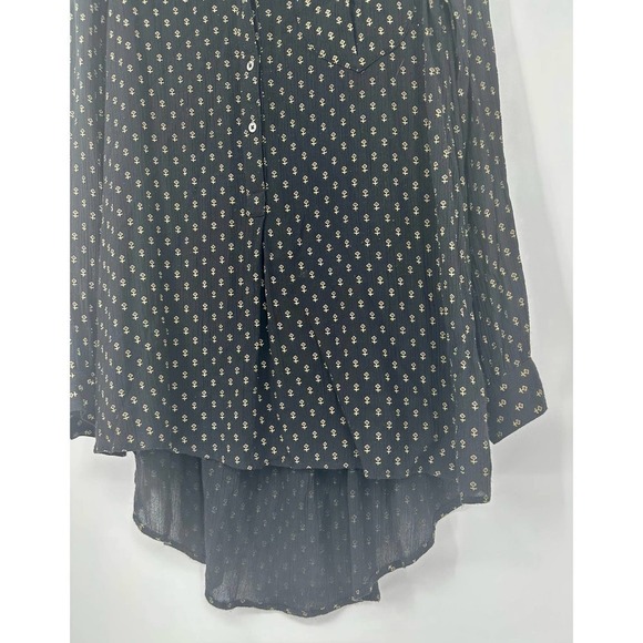 Free People Coal Combo Boho High Low Oversized Blouse size XS - Picture 4 of 7